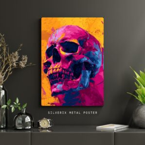 Abstrct Art Purple Skull