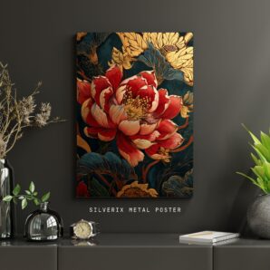 Abstrct Art Golden Lotus